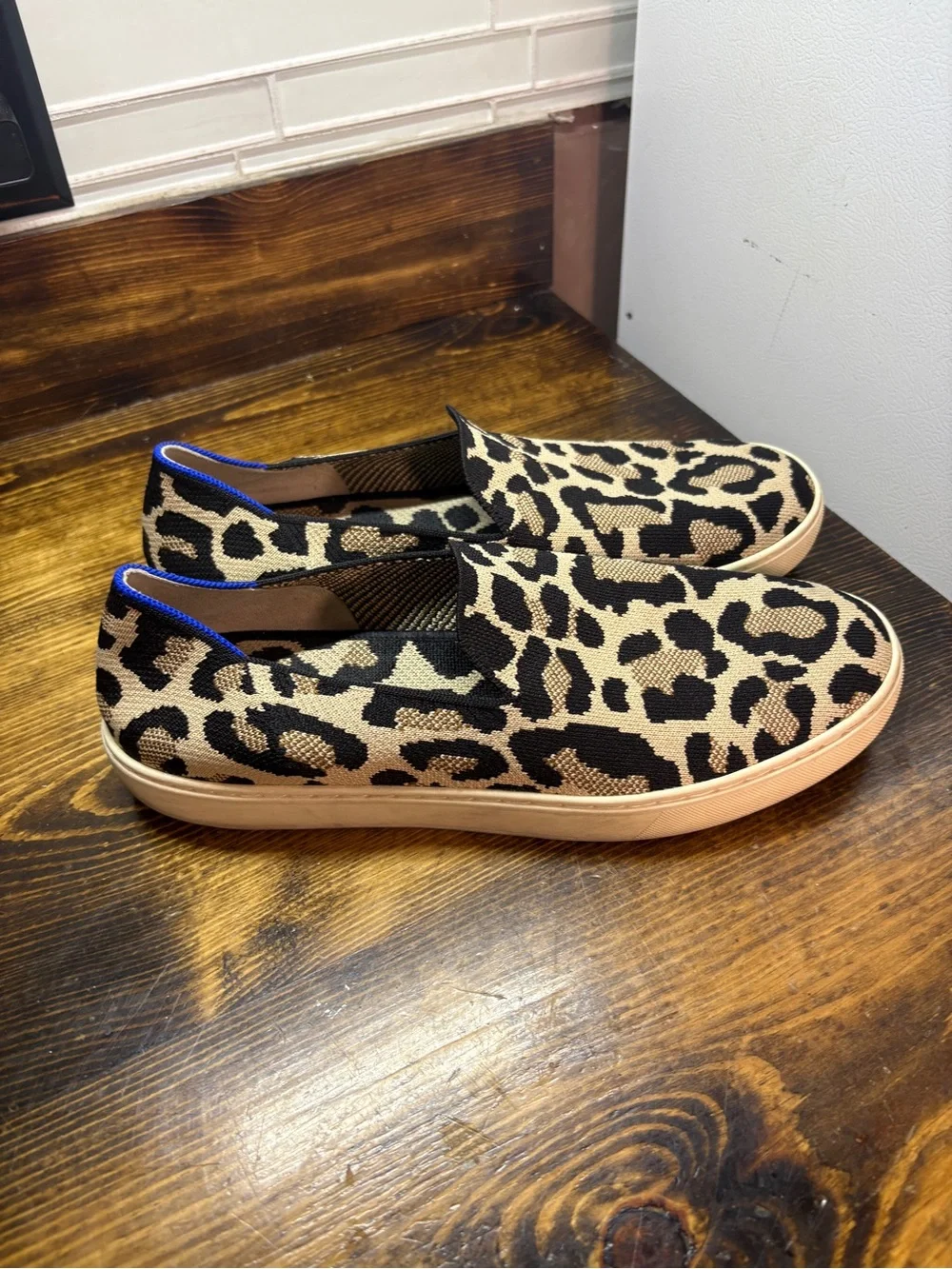 Rothys leopard Print The Original Slip On Sneaker Women Size 12.5